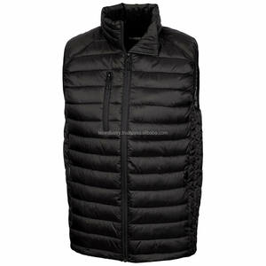 Hot Sell Autumn and Winter Lightweight Hooded <b>Black</b> Quilted Down Puffer Waistcoat <b>Men's</b> Zipper Puffer <b>Vest</b> - Product Image 3