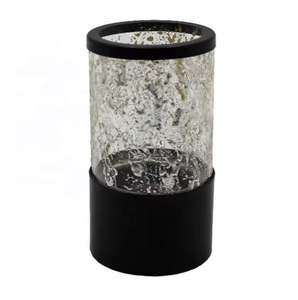 Portavelas decorativo para el hogar con textura de lámina de hierro y plata, diseño moderno, novedad - Product Image 1