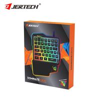 JERTECH GK10 Clavier de jeu ergonomique à une main RGB LED rétro-éclairé Interface USB Petit repose-poignet filaire Main gauche Mécanique