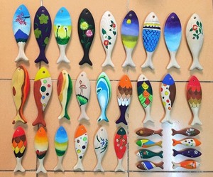 Puzzle mural éducatif Montessori en bois de frêne sculpté à la main, écologique, en forme de poisson, pour enfants, décoration intérieure par Macy - Product Image 2
