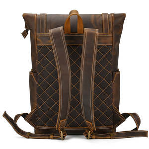 Sac à dos en cuir unisexe de qualité supérieure avec fermeture à glissière - Product Image 3