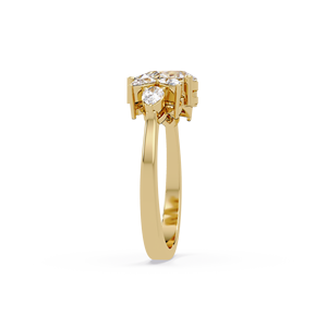Anillo de Boda de Oro de 14K con Diamante Cultivado en Laboratorio Inspirado en la Naturaleza, Corte Pera, 1.00 Ct, Certificado IGI, Color E, Claridad VVS2/VS1, Diseño Floral - Product Image 4