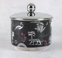 Belle boîte de rangement en métal de boîte de date en métal de conception avec l'impression de conception de paon enduite d'émail faite en métal d'acier inoxydable