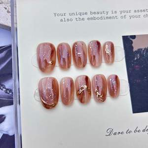 <span class=keywords><strong>Faux</strong></span> <span class=keywords><strong>ongles</strong></span> longs en acrylique de haute qualité, design luxueux, réutilisables, imprimés à la main, <span class=keywords><strong>ongles</strong></span> artificiels faits à la main - Product Image 5