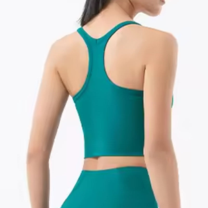 2024 nuevo diseño, venta al por mayor, personalizado, de alta calidad, frente sólido, sin mangas, 2 piezas, conjunto de Yoga de talla grande para mujer - Product Image 6