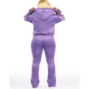 Ensemble de jogging décontracté pour femmes, taille extra haute, coupe ajustée, veste zippée et pantalon, tenue pour le confort quotidien - Product Image 1