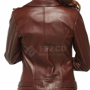 Chaqueta de mujer al por mayor hecha en fábrica, chaqueta de cuero suave de alta calidad hecha a medida para mujer - Product Image 3
