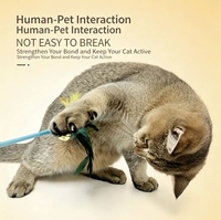 Baguette interactive pour chat à plumes bleues, jouet pour chats d'intérieur, pour la chasse, la poursuite et l'exercice, collection en gros de jouets pour animaux de compagnie