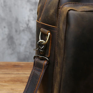 Bolso Vintage de Cuero para Hombre, Maletín de Viaje con Ruedas, Maletines de Negocios - Product Image 4