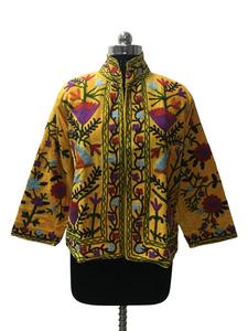 Veste en velours brodé Suzani multicolore faite à la main pour femmes veste respirante design floral artisanale pour femmes - Product Image 2