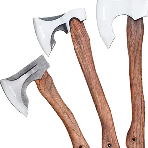 Hache à main portable à long manche pour l'extérieur, idéale pour le camping et la fendage du bois de chauffage, lame en acier inoxydable de qualité industrielle - Product Image 1