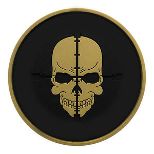 Étiquette ronde en PVC souple à coudre en fer gaufré, patch en caoutchouc, logo, adhésif en silicone 3D, bordure en merrow, patchs en caoutchouc - Product Image 3