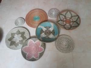 Placemat Home Decoration Decorative Hanging Wall Seagrass Plate - Hand <b>Weaving</b> Wall <b>Basket</b> Hanging Decoration - Product Image 2