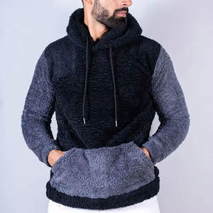 OEM Service Style Wool Thermal <b>Hoodie</b> Long Sleeve Pullover Casual Wear Adult <b>Men's</b> Hoodies With Customize Size - Product Image 1