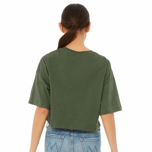 เสื้อยืดครอปสตรีทผ้าฝ้าย100% พิมพ์โลโก้ตามสั่ง - Product Image 3