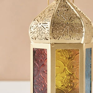 Lanternes à bougies en verre et métal marocaines miniatures 2025, vente chaude, artisanat artisanal, décoration intérieure, mariage, Noël, Eid - Product Image 4