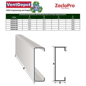โปรไฟล์อะลูมิเนียมพร้อมช่องร้อยสายเคเบิล MXZPR-006 3 1/2 นิ้ว X 3.05 ม. C.20 - Product Image 3