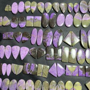 Cabujón de jaspe de stichtita púrpura Natural de grado AAA, piedra preciosa suelta para hacer joyas, par de piedras preciosas verdes en forma mixta - Product Image 1