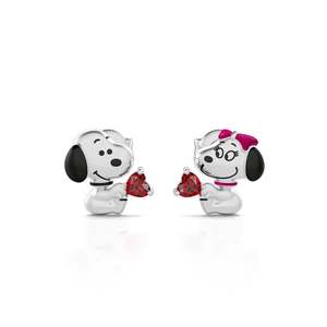 ต่างหูเงินแท้รูปหัวใจคู่รักลูกสุนัข Jeulia Find Your True Love - Product Image 1
