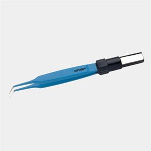 Pince bipolaire isolée d'angle Semkin 22cm raccord européen bleu acier inoxydable de qualité médicale, autoclavable, réutilisable - Product Image 2