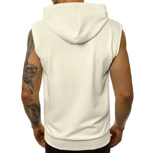 Custom <b>Men's</b> Hooded <b>Sleeveless</b> <b>Hoodies</b> 100% Cotton Cut Oversized Activewear Gym Top Fashion Streetwear Breathable Lightweight - Product Image 4