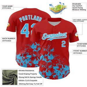2026 <b>Baseball</b> Jersey Red Black Custom Wear High Quality 3D Embroidery Breathable Quick Dry Short Sleeve 100% Polyester - Product Image 3