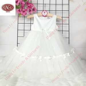 Vente en gros de petits nœuds décoratifs en maille avec robe sans manches à col rond pour filles robe de soirée superposée longueur genou ODM Supply - Product Image 3