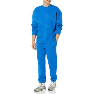 Vente en gros de survêtements de jogging uni en coton épais pour hommes de grande taille vêtements de sport de course survêtement avec ensembles de jogging survêtement - Product Image 2