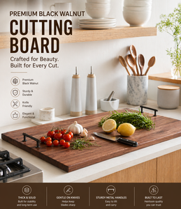 Planche à découper en noyer <span class=keywords><strong>de</strong></span> qualité supérieure avec poignées, grande planche <span class=keywords><strong>de</strong></span> cuisine, planche à découper, planche <span class=keywords><strong>de</strong></span> boucher, en bois, durable - Product Image 1
