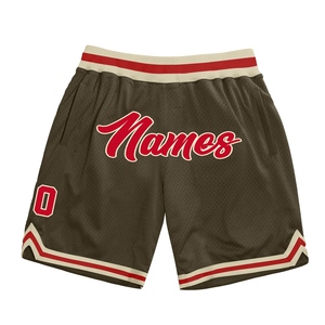 Industrie Direct Engro Sportswear Pantalones cortos de baloncesto Custom Olive Red Authentic Salute To Service Pantalones cortos de baloncesto - Product Image 1
