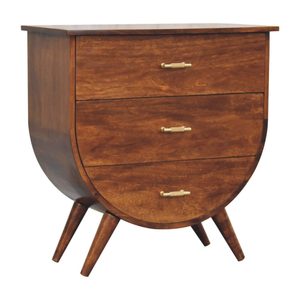 Artisan Furniture Made Of Solid <b>Wood</b> Nightstand with a rich chestnut finish Modern Design Style for Bedroom Furniture - Product Image 2