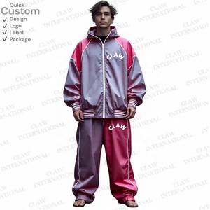 Streetwear personnalisé Survêtement coupe-vent Ensemble deux pièces Vestes surdimensionnées légères Patchwork Survêtement en nylon respirant pour hommes - Product Image 2