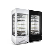 Peralatan Pendingin Dapur Komersial FRAMEC 3 Sisi Kaca Tegak 900 X 740 X 2080 mm Freezer Vertikal untuk Kue Kering