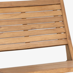 Chaise de loisirs d'extérieur en teck minimaliste moderne, résistante aux intempéries, avec assise à lattes en bois massif, idéale pour les projets hôteliers et de complexes de villégiature - Product Image 5