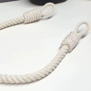 Sujetadores de Cortinas de Cuerda de Algodón Blanco: Decoración Náutica Boho para Ventanas - Product Image 1