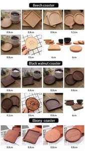 Round wooden <b>coasters</b> set natural finish eco friendly <b>drink</b> <b>coasters</b> for coffee tea mugs glasses home bar wooden - Product Image 4