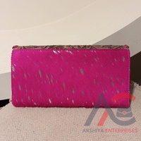 Dompet Kulit Asli Koleksi Vintage Barat Desain Baru, Berhias Bulu, Dilengkapi Perlindungan RFID, Multifungsi, Clutch Wanita