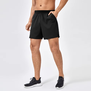Short de sport vierge personnalisé pour hommes à séchage rapide avec poche zippée Short de sport athlétique de course à pied décontracté et respirant avec cordon de serrage grande taille - Product Image 3