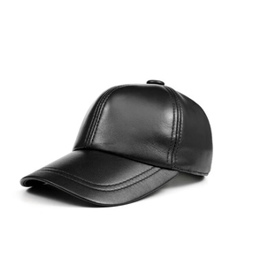 หมวกเบสบอลทำจากหนังสำหรับทุกเพศหมวกปักลายสีดำว่างเปล่าออกแบบได้ตามต้องการ2024 - Product Image 4