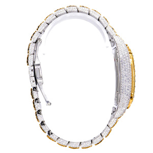 Trendy Hip Hop Fashion Moissanite Quartz Cadran Carré Entièrement Glacé Montre de Luxe en Acier Inoxydable - Product Image 3