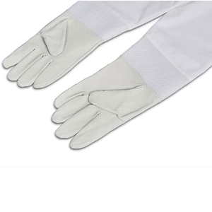 Guantes de trabajo para mantenimiento de abejas, guantes de seguridad de lona a prueba de picaduras de abeja de manga larga, cuero de vaca de Palma antideslizante para caza - Product Image 6