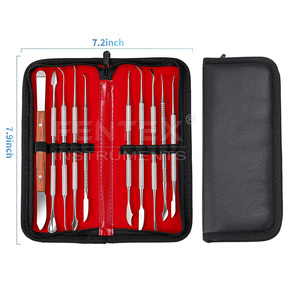 10 Uds herramientas de tallado de cera instrumentos de depilación dental con estuche, juego de talladores de cera de acero inoxidable - Product Image 2