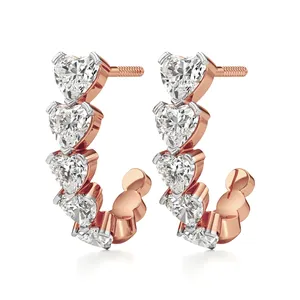 Pendientes de Aro con Diamantes Serenity de la Colección Heartline de Amoura - Product Image 2