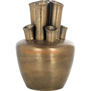 Vases à fleurs modernes en aluminium argenté avec dessus de table Pot décoratif classique pour fêtes de mariage, événements et centres de villégiature - Product Image 2