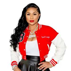 เสื้อแจ็กเก็ตแฟชั่นผู้หญิงทรงเข้ารูปลำลองโอเวอร์ไซส์ผ้าฝ้ายระบายอากาศได้ดีใส่ในฤดูใบไม้ร่วง - Product Image 1