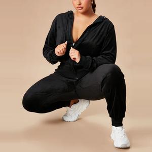 Nouveauté Automne Nouveaux vêtements décontractés pour femmes Ensembles de survêtement Jogging Ensemble de survêtement à épaules tombantes Ensemble 2 pièces - Product Image 3