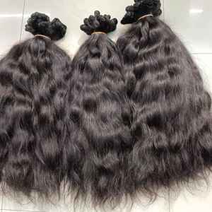 Meilleure qualité 100% vierge crue indienne extensions de cheveux humains simple donneur Remy cheveux Double trame faisceaux - Product Image 1