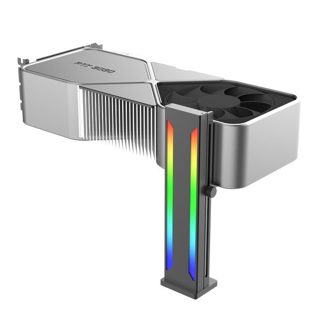 New Style Aluminum GPU Holder 3PIN ARGB LED Magnet Base Bracket Desktop Vertical Standalone Mounts Graphics Card Enhances Gaming