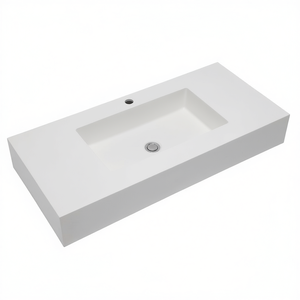 Lavabo de Resina Blanco Mate de 100 CM, Producto Elegante y Duradero en la Categoría de Lavabos - Product Image 2