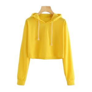 Women's High Quality Casual Crop <b>Top</b> Hoodie Breathable Pullover Athletic <b>Winter</b> Wear with Embroidered Technics for Autumn Season - Product Image 4